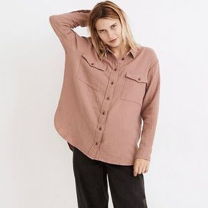 Madewell Lightspun Flap-Pocket Oversized Ex-Boyfriend Shirt